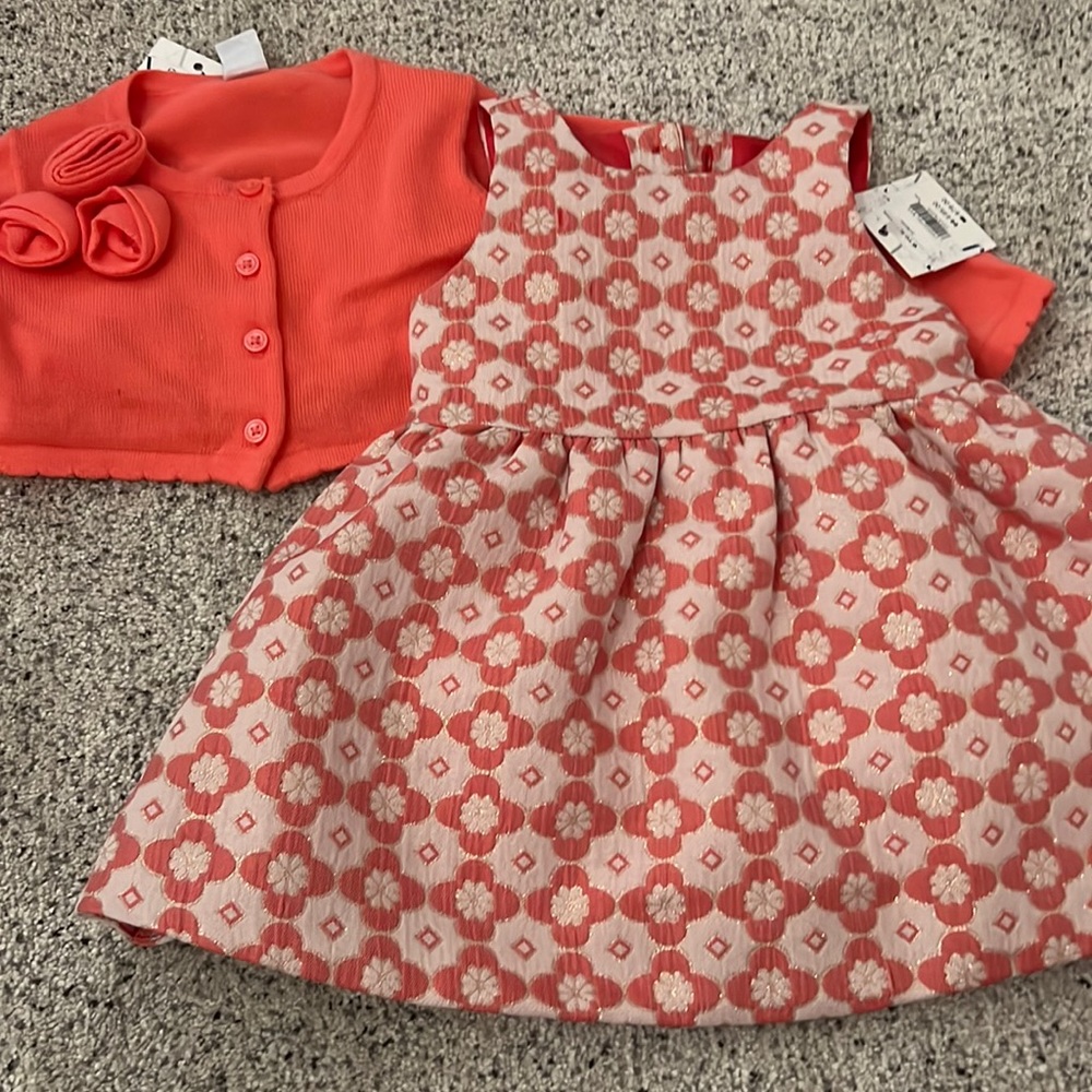 Baby girls Janie & Jack dress and sweater set, great for Easter